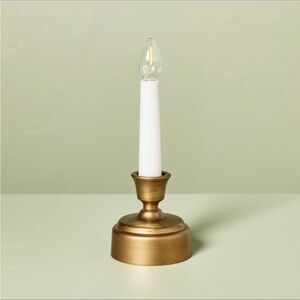 Flameless Christmas Window Candle with Faux Brass Base - Hearth & Hand Magnolia